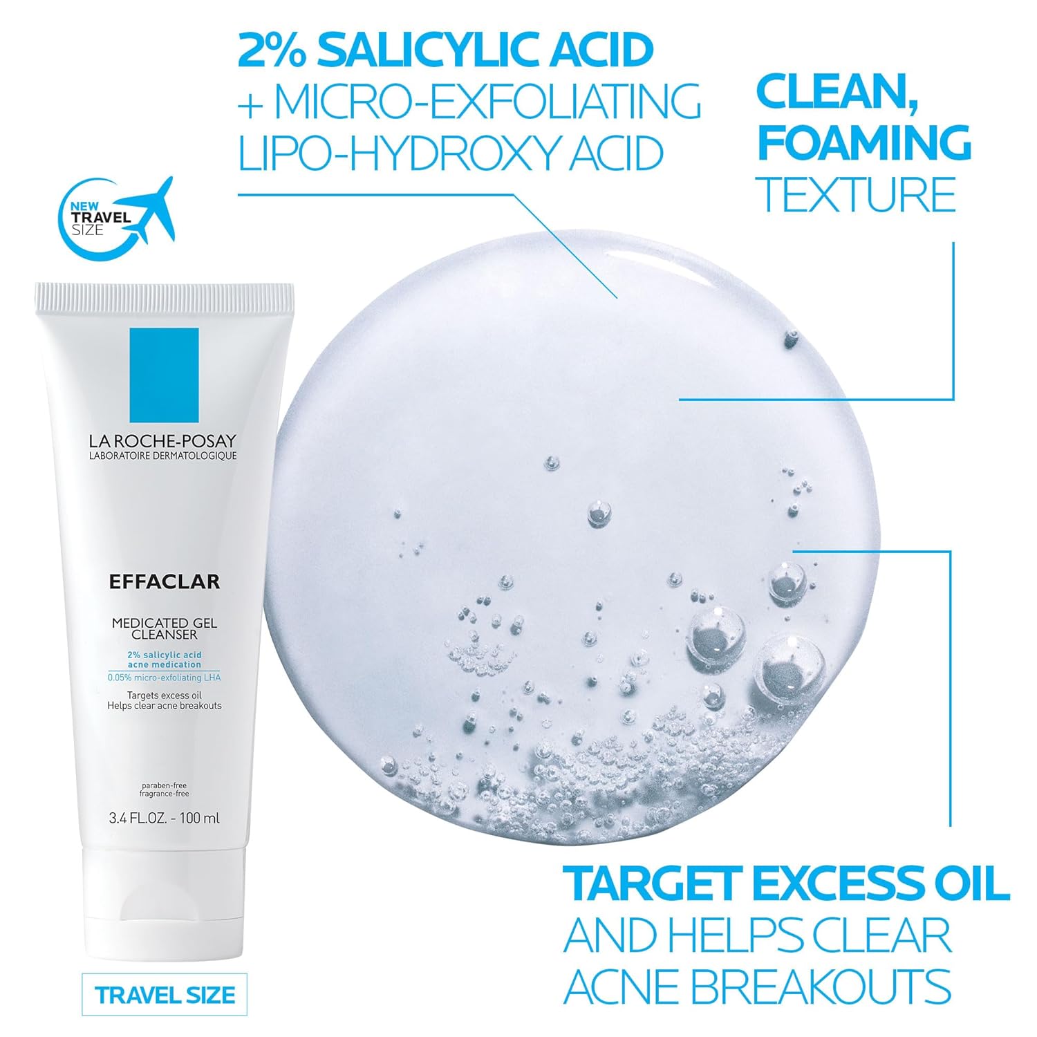 Effaclar Medicated Acne Cleanser & Toleriane Double Repair Matte Moisutrizer Travel Set