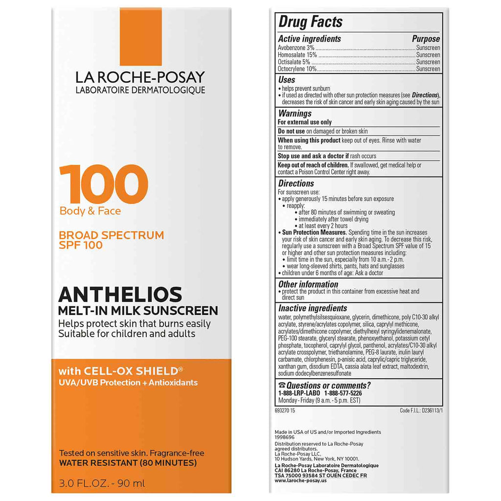 Anthelios Melt-In Milk Sunscreen for Face & Body SPF 100